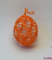Háčkované vajíčko oranžovoduhové 2