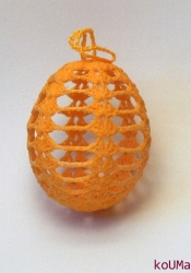 Háčkované vajíčko oranžovoduhové 1