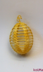 Háčkované vajíčko žluté  duhové1